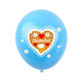 Dettaglio palloncino celeste per Oktoberfest con stampe di boccale di birra e cuori - Blu