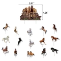 Detail of horse-themed Happy Birthday cake topper set showing precise 5.91 by 4.06 inch size - Cake Toppers