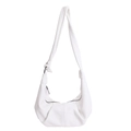 Sac à main blanc minimaliste en cuir avec bandoulière nouée et grande capacité de stockage - Blanc