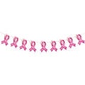 Striscione con nastro rosa per cancro al seno con motivi floreali e scritte ispiratrici - Striscione Accessorio A