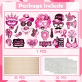 Set di accessori per foto di sensibilizzazione al tumore al seno con nastri rosa - Accessori Cabina Fotografica (30 pezzi)