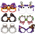 Sechser-Set bunte Halloween-Papierbrillen mit Kürbissen, Geistern und Totenköpfen für Partys - Stil B