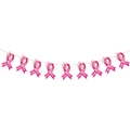 Dettaglio dello striscione rosa per il cancro al seno con scritte Hope, Survive e Faith - Striscione Accessorio A