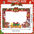 Christmas party photo frame prop with cartoon icons and Merry Christmas text, size 80x60cm - Christmas Photo Frame