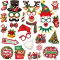 Detailliertes 25-teiliges Weihnachts-Foto-Requisiten-Set mit Weihnachtsmützen und Geweihen - Weihnachten Fotorequisiten