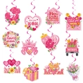 Set de espirales colgantes para el Día de la Madre con siluetas y tarjetas de corazones - Espiral Colgante con Tarjetas de Doble Cara del Día de la Madre