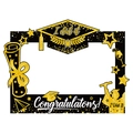 Dettaglio della cornice per foto di laurea nera e oro con tocco e diploma accademico - Cornice per Foto Laurea