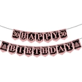 Dettaglio dello striscione per il 30 compleanno in oro rosa con glitter e torte - Banner 30 Compleanno
