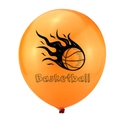 Orangefarbener Basketball-Latexballon mit schwarzem Flammenmuster für Sportpartys - Basketball Oranger Ballon (Basketball)