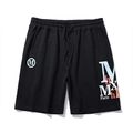 Herren Sportshorts in Schwarz mit Paris-Aufdruck und elastischem Kordelzug-Bund - XL / Freizeitshorts / Schwarz