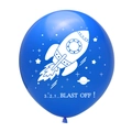 Blauer 12-Zoll-Astronauten-Raketen-Latexballon für Weltraum-Geburtstagsfeier-Dekoration - Raketenstart