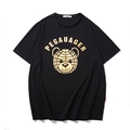 Oversized Herren T-Shirt aus schwarzer Baumwolle mit goldenem Bärenprint und Logo - M / Schwarz