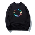 Felpa da uomo nera a girocollo con stampa di lettere gotiche colorate sul petto - 2XL / Solo Top / Nero