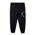 Pantaloni sportivi neri da uomo con stampa gotica colorata e coulisse in vita - 2XL / Nero