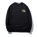 Felpa da uomo oversize nera con stampa panda geometrica gialla sul davanti del capo - 2XL / Oro Nero