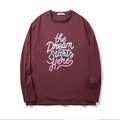 T-shirt da uomo bordeaux a maniche lunghe con stampa colorata The Dream Starts Here - 2XL / Rosso Marrone