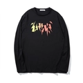 Camiseta negra de manga larga para hombre con estampado gráfico de rayo degradado - XL / Negro