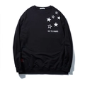 Sweat-shirt noir grande taille pour homme avec motifs étoiles et imprimé IVI TO PARIS - 2XL / Impression Étoile Lettre (DT5235)