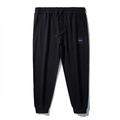 Pantaloni sportivi neri da uomo con coulisse, ricamo Paris Six e polsini elastici - 2XL / Nero