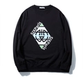 Sweat-shirt noir oversize pour homme avec imprimé géométrique SIXParis et col rond - 2XL / Noir