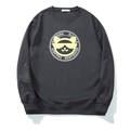 Sweat-shirt gris foncé surdimensionné pour hommes avec imprimé lunettes jaunes et bords côtelés - 3XL / gris foncé