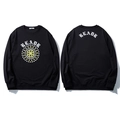 Felpa nera oversize con stampa gotica BLADR ed emblema a stella davanti e dietro - 2XL / Nero