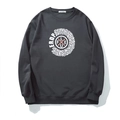 Men's oversized dark grey sweatshirt with streetwear graphic print and ribbed crewneck - 3XL / Dark Gray
