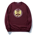 Sweat-shirt bordeaux surdimensionné pour hommes avec imprimé chat à lunettes de soleil - 3XL / Bordeaux