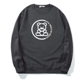 Donkergrijs heren sweatshirt met berenprint, losse pasvorm en geribbelde boorden - 3XL / donkergrijs