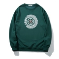 Dark green oversized crewneck sweatshirt featuring ERDP graphic print and ribbed cuffs - 3XL / Dark Green