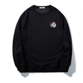 Sweatshirt noir oversize avec broderie florale colorée et finitions en bords-côtes - 3XL / Noir