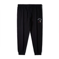 Men's black joggers with embroidered wolf head and cuffed ankles in relaxed fit - 2XL / Black