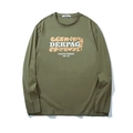 T-shirt uomo a maniche lunghe vestibilità ampia verde militare con stampa grafica - XL / Verde Militare