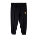 Men's black joggers with bear embroidery and drawstring elastic waist in flat lay - 2XL / Black