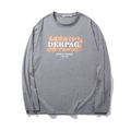 T-shirt da uomo a maniche lunghe grigio scuro in cotone con stampa grafica arancione - XL / grigio scuro
