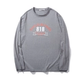 T-shirt grigia a maniche lunghe con stampa vintage e vestibilità ampia da uomo - XL / grigio scuro