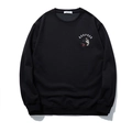 Oversized zwart heren sweatshirt met wolfskop borduursel en een klassieke ronde hals - 3XL / Zwart