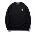 Oversized heren sweatshirt in zwart met berenborduursel en geribbelde boorden - 3XL / Zwart
