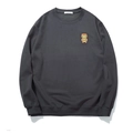 Ruimvallend antracietgrijs sweatshirt met gele beerborduring en geribbelde manchetten - 3XL / donkergrijs