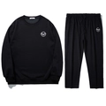 Men's oversized black tracksuit with bat logo print and rhinestone detailing - 3XL / Matching Sweatshirt (DT5328) / Black