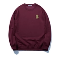 Oversized bordeauxrood sweatshirt met berenborduursel en geribbelde ronde hals - 3XL / Wijnrood