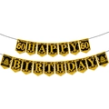 Elegante striscione per il 60° compleanno con lettere glitterate nere e oro e icone - Banner 60 Compleanno
