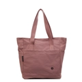Bolso tote de nailon rosa oscuro con correas anchas y bolsillos laterales amplios - Rosa