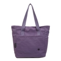 Bolso tote minimalista de nailon morado con bolsillo delantero y correas resistentes - Morado
