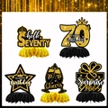 Centrotavola a nido d'ape per 70esimo compleanno in nero e oro glitterato - Centrotavola a Nido d'Ape 70 Compleanno