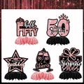 Rose gold and black 50th birthday honeycomb centerpieces set for 1976 theme party decor - 50th Birthday Honeycomb Centerpiece