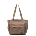 Khaki large capacity multi-pocket tote bag for women made of durable nylon for commuting - Khaki