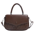 Elegante borsa marrone con texture intrecciata e dettagli in pelle liscia di stile - Marrone