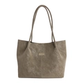 Sac cabas rétro en similicuir marron avec texture grainée et fines bandoulières - Vert