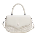 Elegante borsa a tracolla bianco crema con texture trapuntata e manico superiore - Bianco
